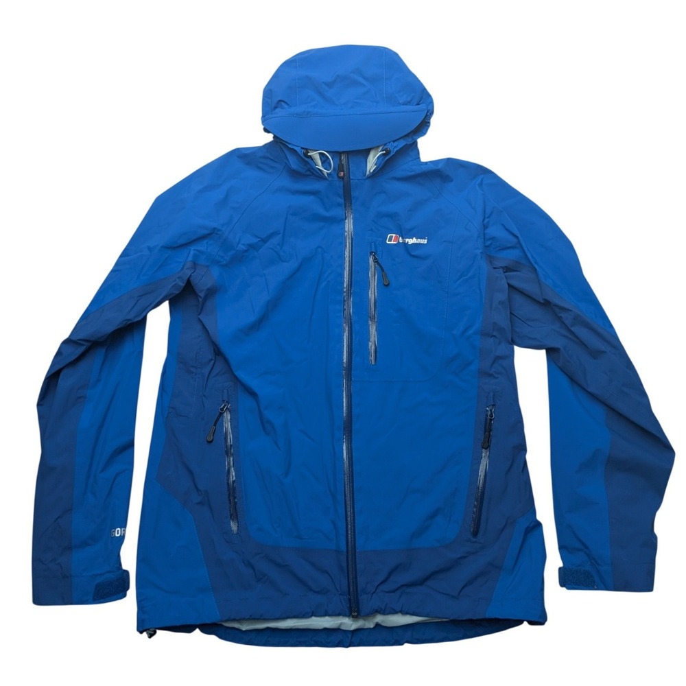 Berghaus Gore-Tex Jacket Mens Large Blue Waterproof Hooded Shell RN 101568